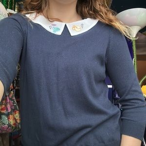 Embroidered Disney Alice In Wonderland Tea For Two Sweater